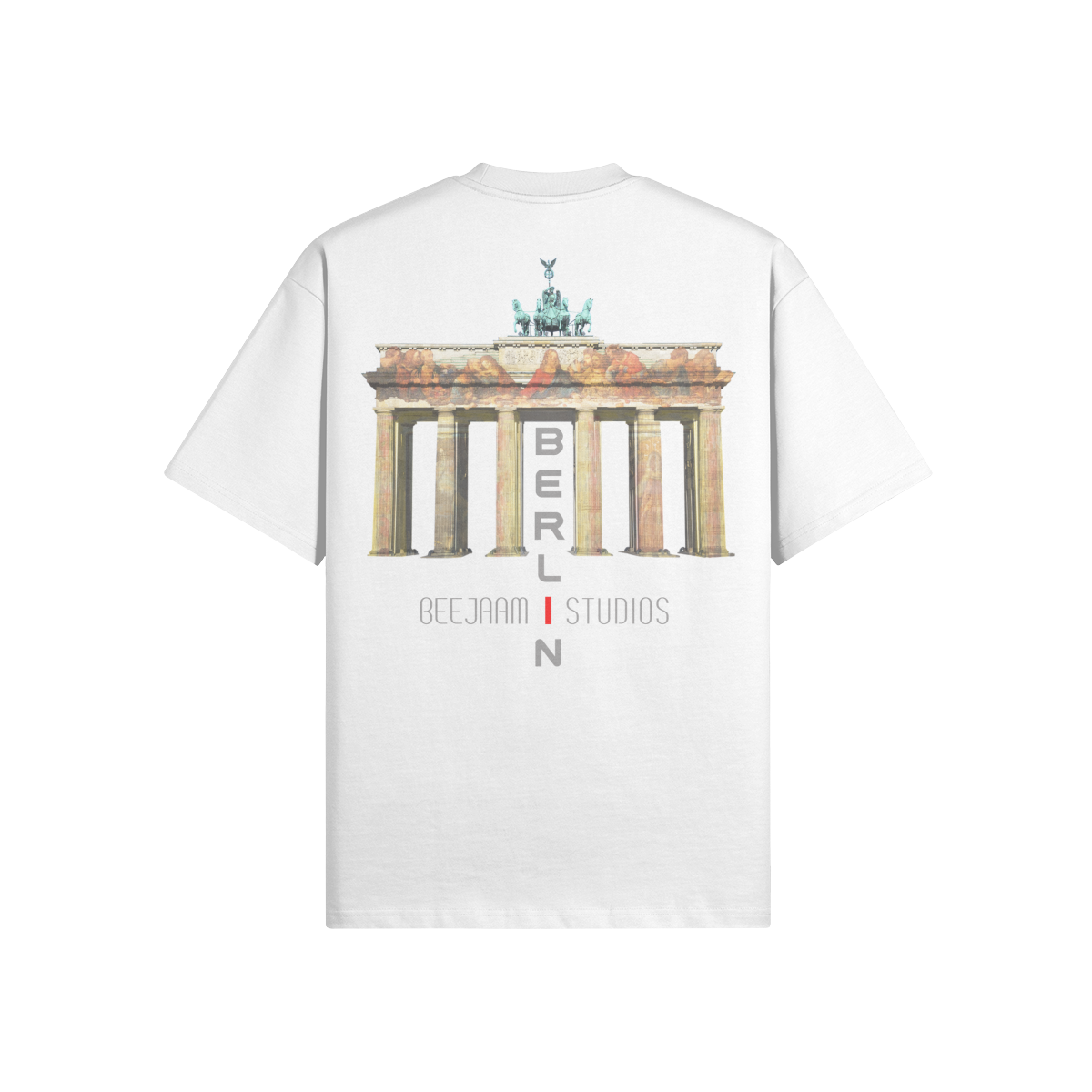 N°7001 | LES LUMIÈRES DE LA PORTE DE BRANDENBOURG | T-SHIRT SURDIMENSIONNÉ | UNISEXE | ÉDITION LIMITÉE