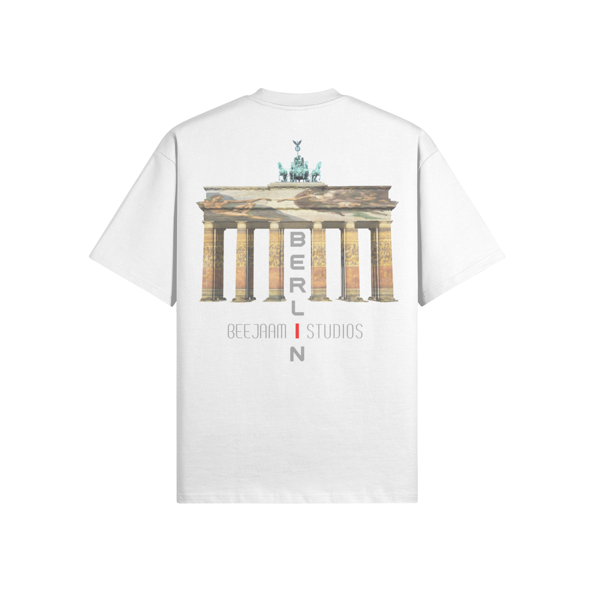 N°7002 | LES LUMIÈRES DE LA PORTE DE BRANDENBOURG | T-SHIRT SURDIMENSIONNÉ | UNISEXE | ÉDITION LIMITÉE
