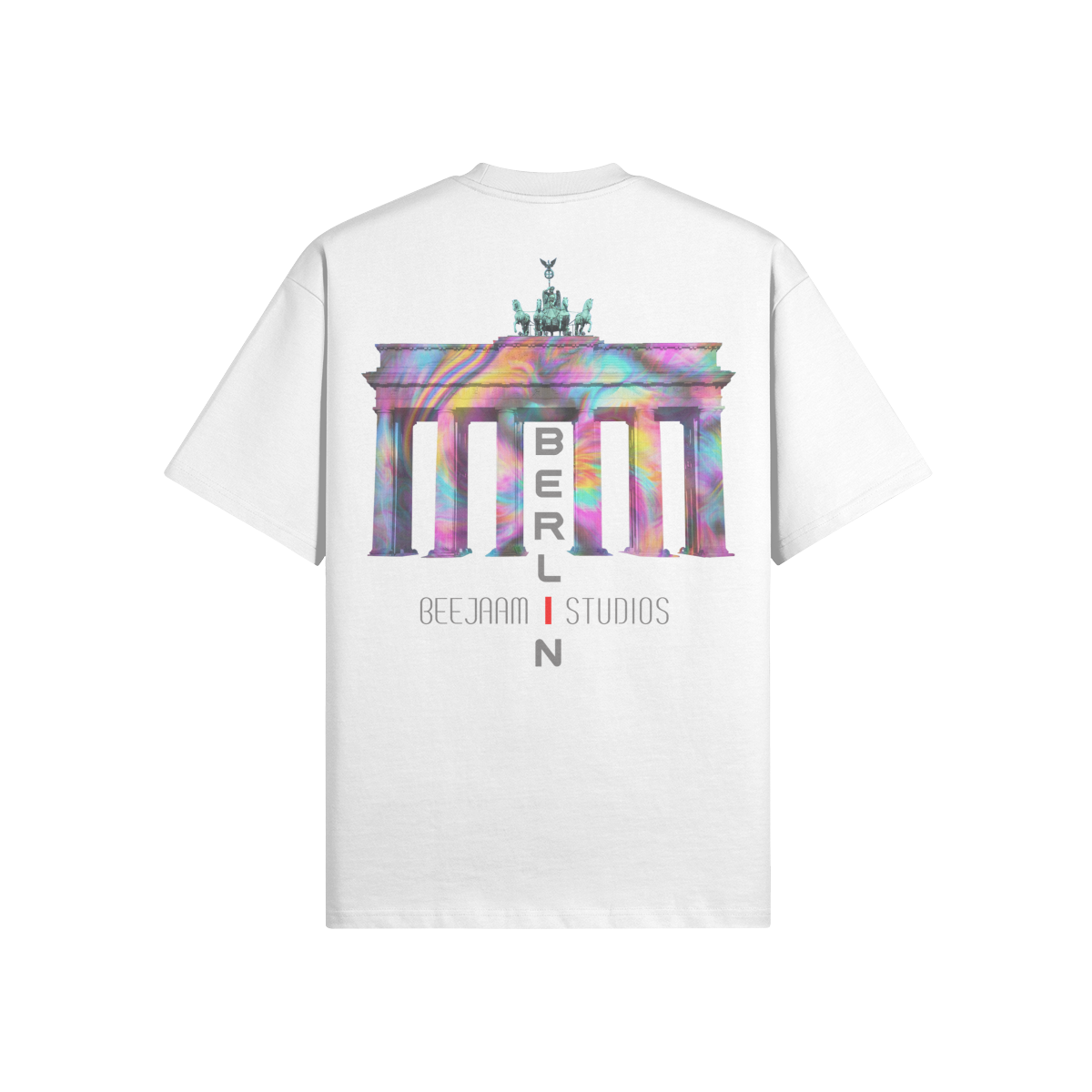 N°7011 | LES LUMIÈRES DE LA PORTE DE BRANDENBOURG | T-SHIRT SURDIMENSIONNÉ | UNISEXE | ÉDITION LIMITÉE