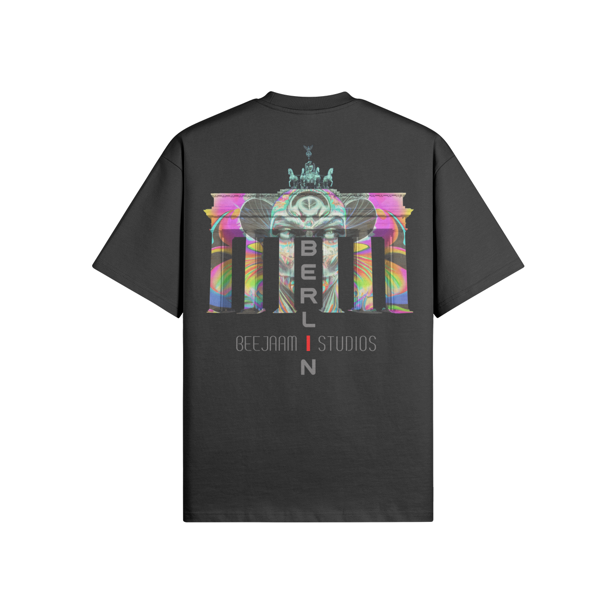 N°7014 | LES LUMIÈRES DE LA PORTE DE BRANDENBOURG | T-SHIRT SURDIMENSIONNÉ | UNISEXE | ÉDITION LIMITÉE