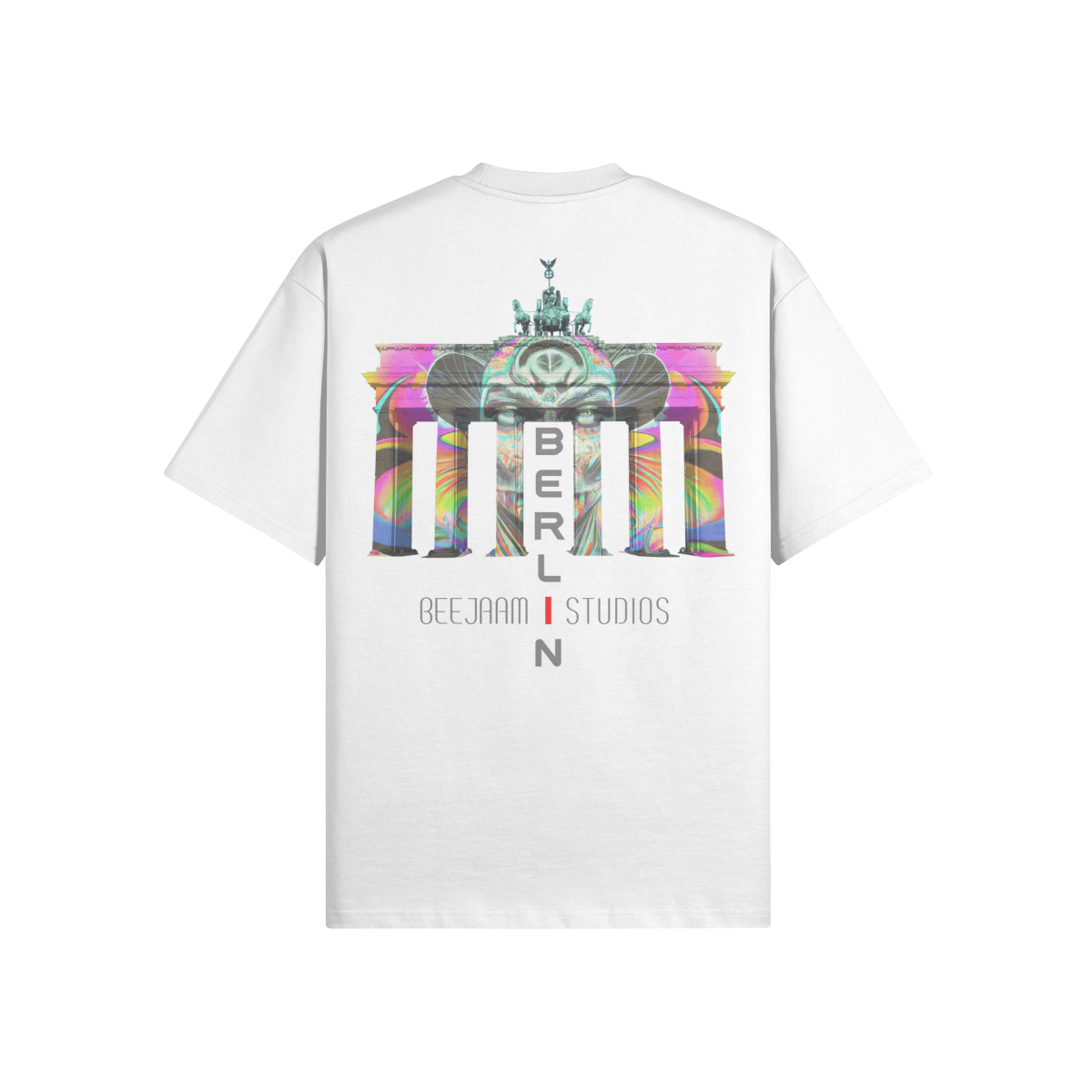 N°7014 | LES LUMIÈRES DE LA PORTE DE BRANDENBOURG | T-SHIRT SURDIMENSIONNÉ | UNISEXE | ÉDITION LIMITÉE