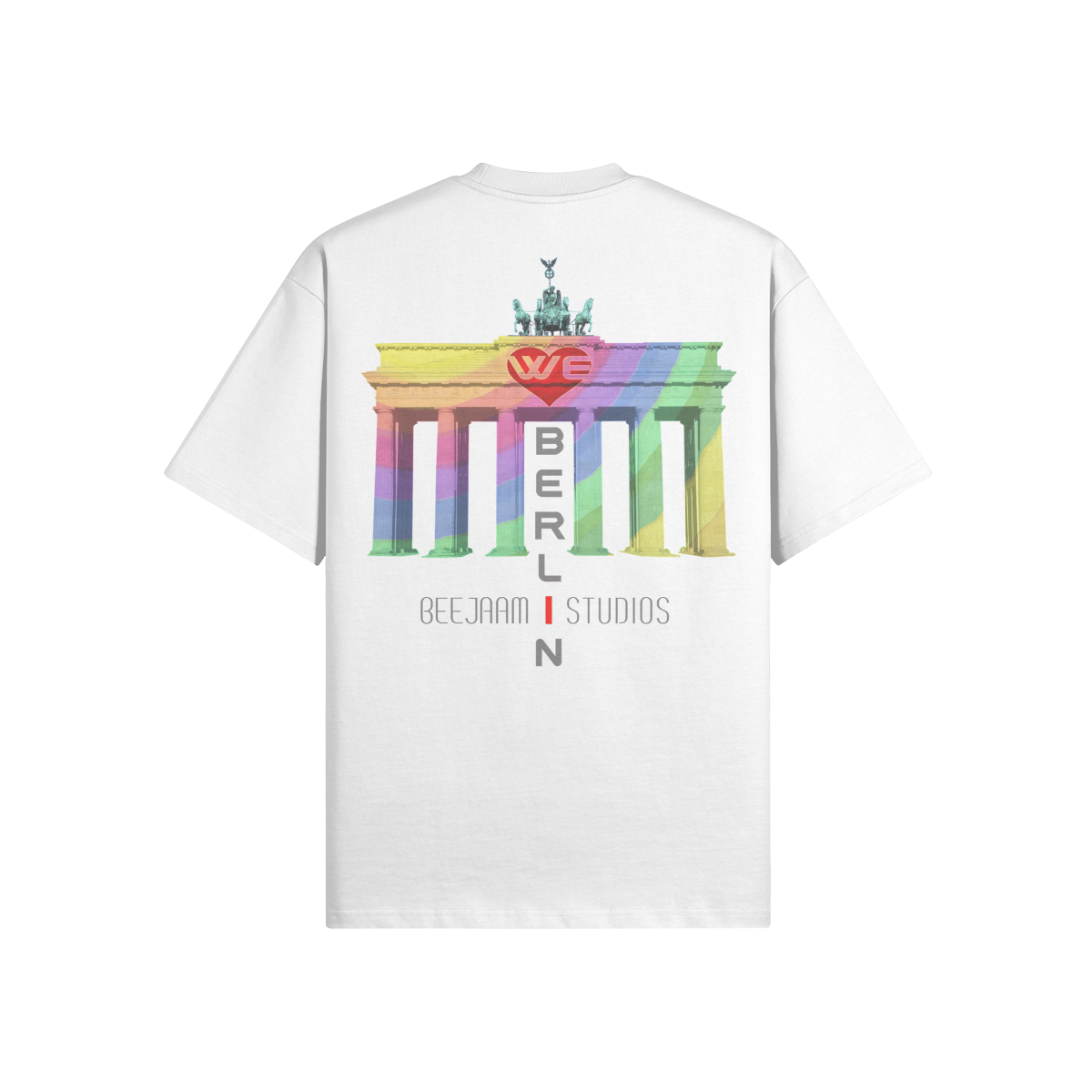 N°7016 | LES LUMIÈRES DE LA PORTE DE BRANDENBOURG | T-SHIRT SURDIMENSIONNÉ | UNISEXE | ÉDITION LIMITÉE